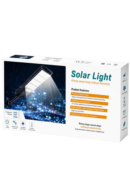 Solar LED Street Light with Remote Control, Waterproof Outdoor Security Light